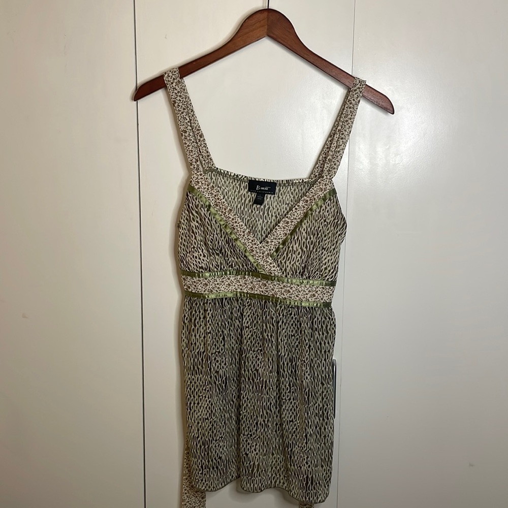 Green Wrap Tank Top Blouse